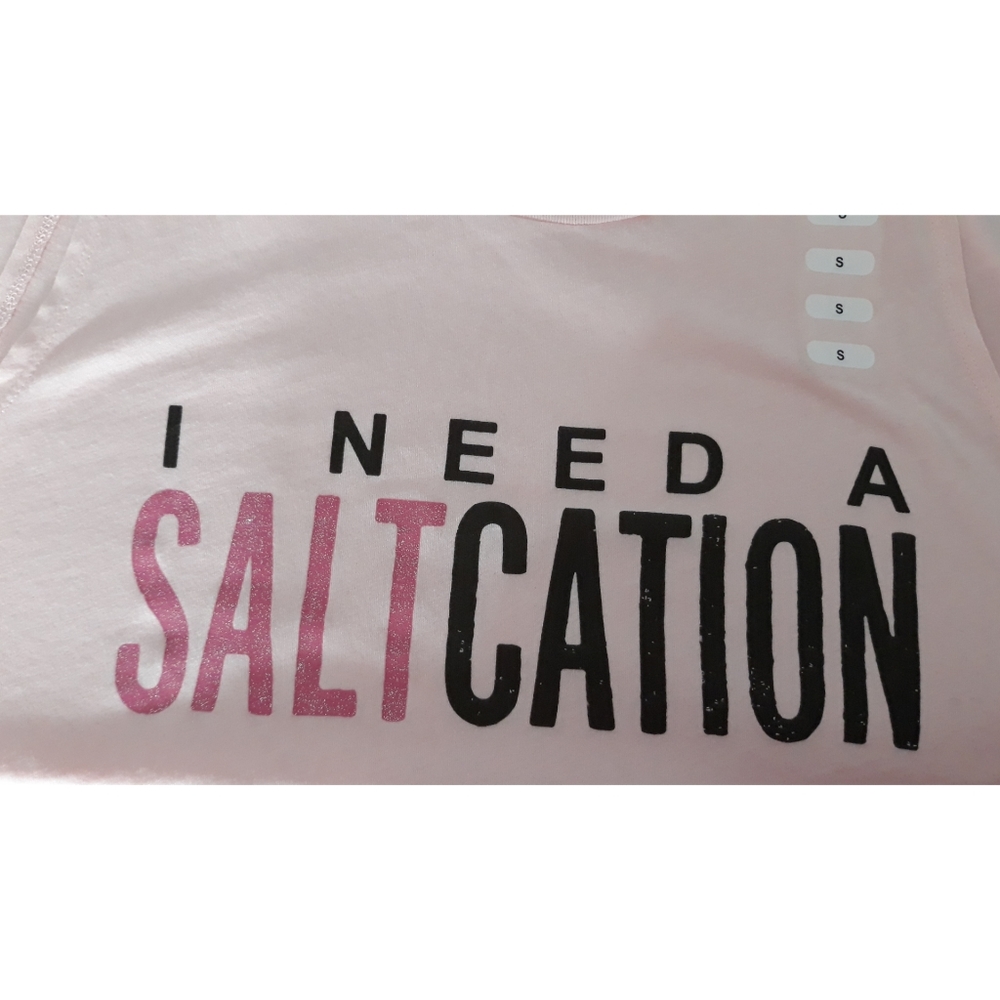 Salt Life " I Need A Saltcation" Pink Tshirt - Picture 5 of 6